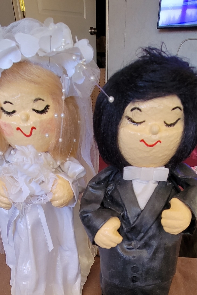 Vintage handmade bride and groom